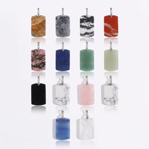 Gemstone Pendants Jewelry, Rectangle, DIY & different materials for choice, 30x45mm, Sold By PC