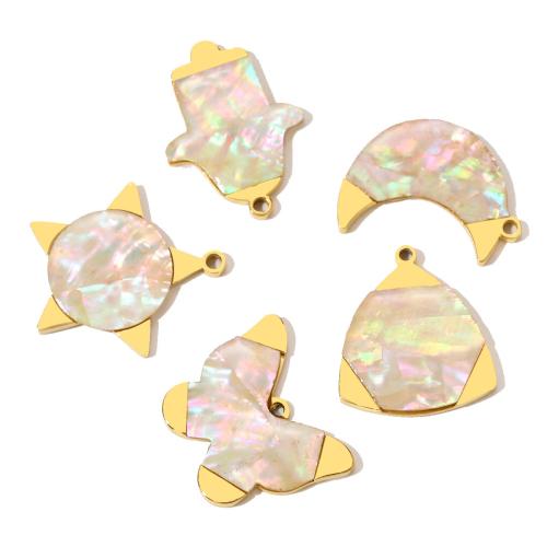 Colgantes de Acero Inoxidable, acero inoxidable 304, con resina, chapado en color dorado, Bricolaje & diferentes estilos para la opción, 3PCs/Bolsa, Vendido por Bolsa