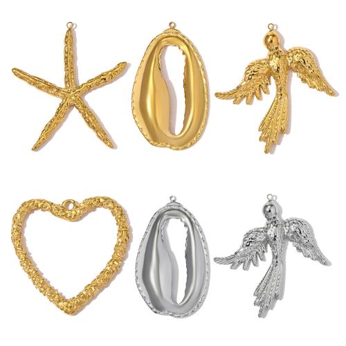Edelstahl Schmuck Anhänger, 304 Edelstahl, plattiert, DIY & verschiedene Stile für Wahl, 3PCs/Tasche, verkauft von Tasche