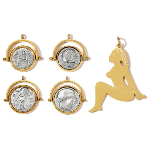 Stainless Steel Pendants, 304 Stainless Steel, plated, DIY & different styles for choice, 3PCs/Bag, Sold By Bag