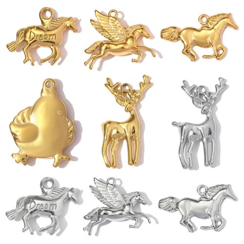 Stainless Steel Animal Pendants, 304 Stainless Steel, plated, DIY & different styles for choice, 3PCs/Bag, Sold By Bag