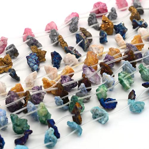 Natürliche Beschichtung Quarz Perlen, Natürlicher Quarz, Unregelmäßige, plattiert, druzy Stil & DIY, keine, beads size 15-30mm, verkauft per 38 cm Strang