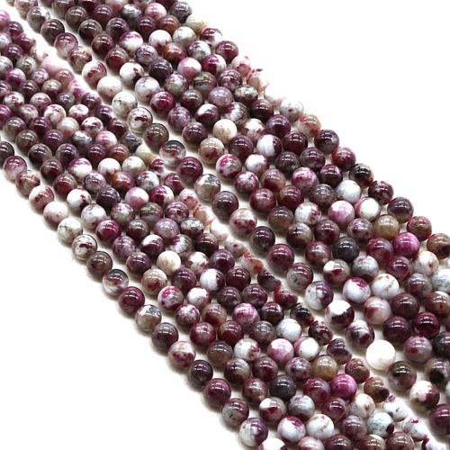 Gemstone Jewelry Beads, Plum Blossom Tourmaline, Round, DIY & different size for choice, Sold Per Approx 38 cm Strand