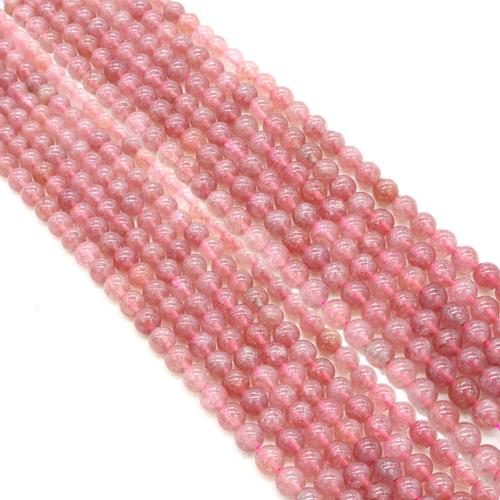 Natural Quartz Jewelry Beads, Strawberry Quartz, Round, DIY & different size for choice, Sold Per Approx 38 cm Strand