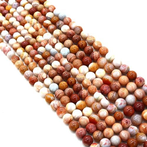 Gemstone Jewelry Beads, Petrified Wood Palm Stone, Round, DIY & different size for choice, Sold Per Approx 38 cm Strand
