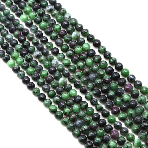 Gemstone Jewelry Beads, Ruby in Zoisite, Round, DIY & different size for choice, Sold Per Approx 38 cm Strand