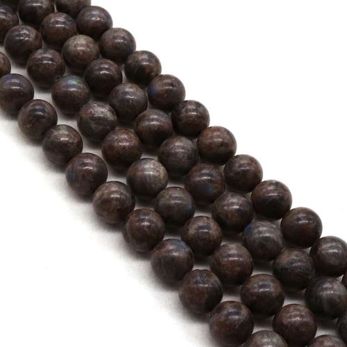 Natural Labradorite Beads, Round, DIY & different size for choice, coffee color, Sold Per Approx 38 cm Strand