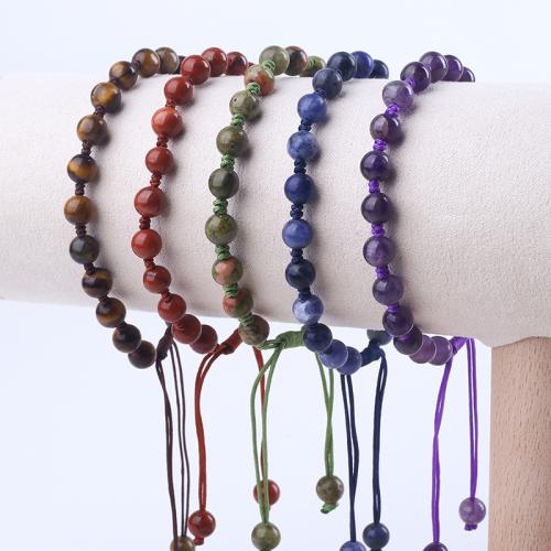 Gemstone Bracelet, Round, different materials for choice & adjustable & for woman, beads size 6mm, Inner Diameter:Approx 60mm, Sold By PC