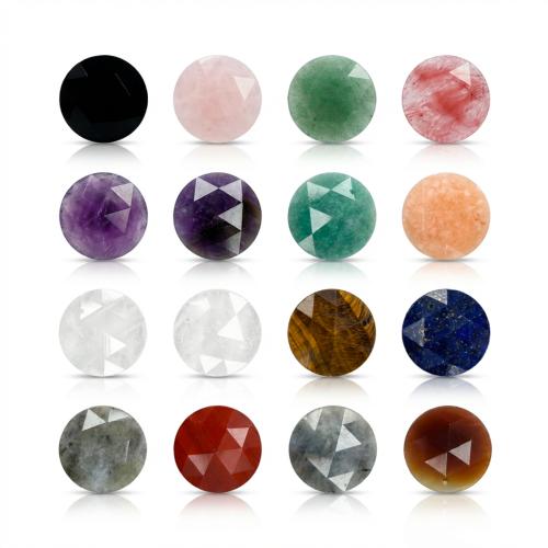 Gemstone Pendants Jewelry, Flat Round, DIY & different materials for choice & faceted, 25x25x7mm, Sold By PC
