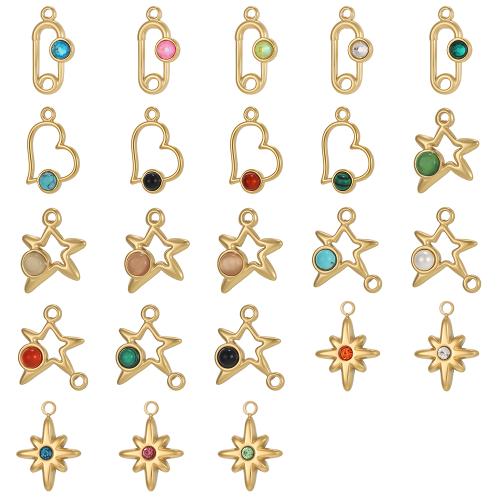 Stainless Steel Pendants, 304 Stainless Steel, plated, DIY & different styles for choice & with rhinestone, Sold By PC