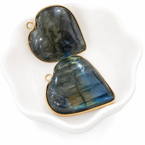Labradorite Pendant, Heart, DIY, pendant size 32-36mm, Sold By PC