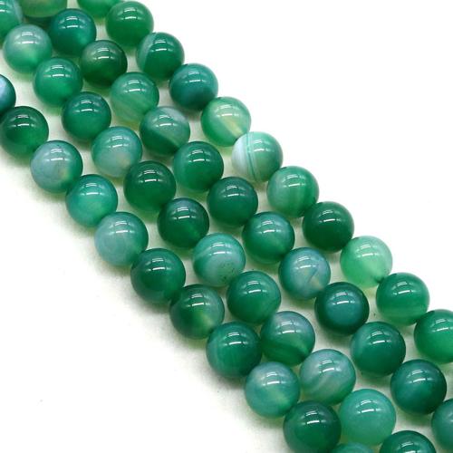 Natural Green Agate Beads, Round, DIY & different size for choice, Sold Per Approx 38 cm Strand