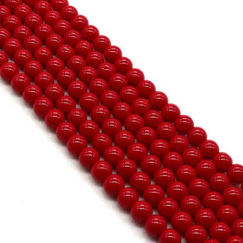 Fashion Glass Beads, Round, DIY & different size for choice, red, Sold Per Approx 38 cm Strand