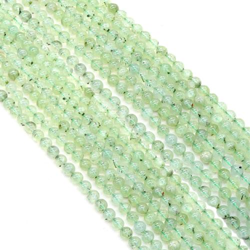 Gemstone Jewelry Beads, Natural Prehnite, Round, DIY & different size for choice, green, Sold Per Approx 38 cm Strand
