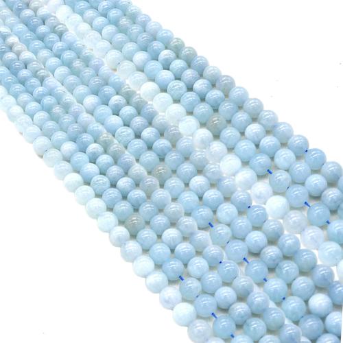 Gemstone Jewelry Beads, Aquamarine, Round, DIY & different size for choice, Sold Per Approx 38 cm Strand
