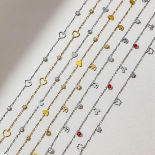 Stainless Steel Jewelry Chain, 304 Stainless Steel, plated, DIY & different styles for choice & micro pave cubic zirconia, Sold By m