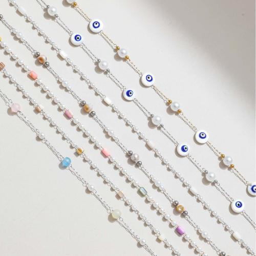 Decorative Beaded Chain, 304 Stainless Steel, with Plastic Pearl, plated, DIY & different styles for choice, Sold By m