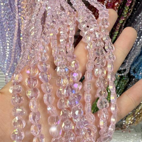 Heart Crystal Beads, plated, DIY & faceted, more colors for choice, 8mm, Approx 100PCs/Strand, Sold By Strand
