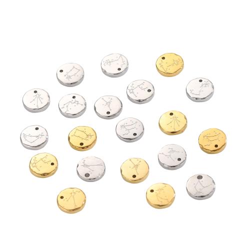 Stainless Steel Pendants, 304 Stainless Steel, Flat Round, plated, DIY & different styles for choice, 10mm, Sold By PC
