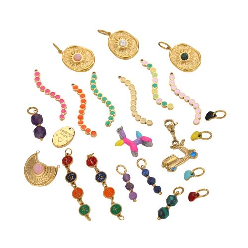 Stainless Steel Pendants, 304 Stainless Steel, with Plastic Pearl, plated, DIY & different styles for choice & enamel, Sold By PC