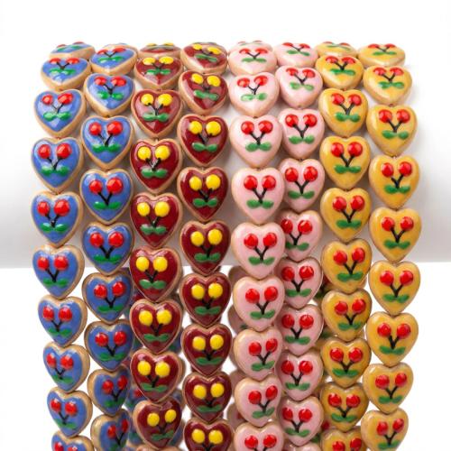 Lampwork Beads, Heart, hand drawing, DIY, more colors for choice, 20x20mm, 20PCs/Bag, Sold By Bag