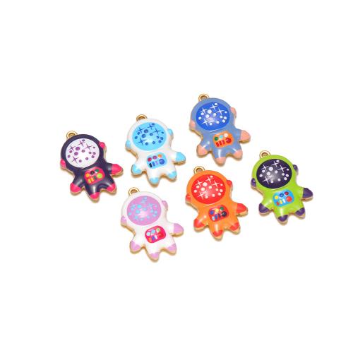 Stainless Steel Pendants, 304 Stainless Steel, Astronaut, gold color plated, DIY & enamel, more colors for choice, 21.50x15mm, 10PCs/Bag, Sold By Bag
