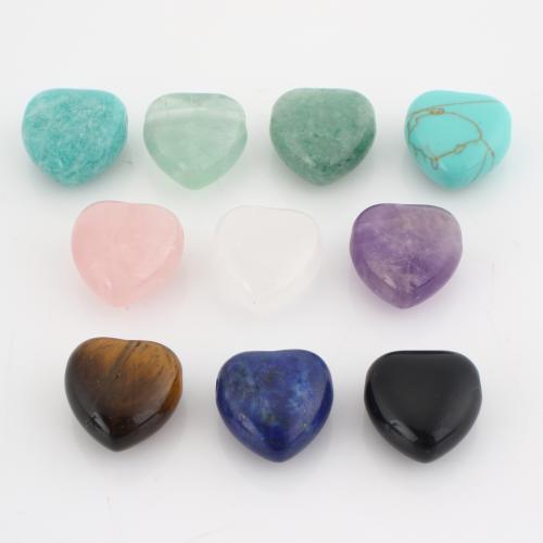 Gemstone Jewelry Beads, Heart, DIY, more colors for choice, 15x15x9mm, Hole:Approx 1.5mm, Sold By PC