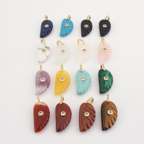 Gemstone Pendants Jewelry, DIY & with rhinestone, more colors for choice, 36x15x10mm, Sold By PC