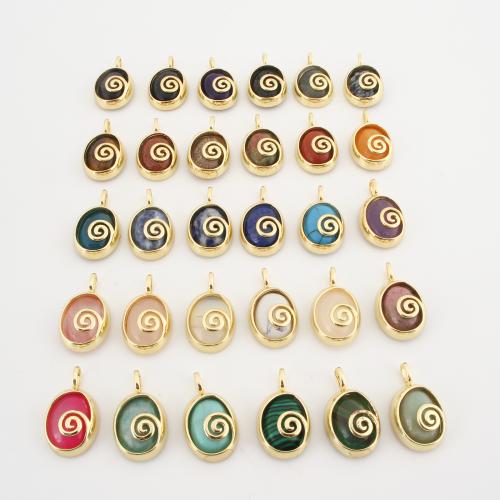Gemstone Pendants Jewelry, gold color plated, DIY, more colors for choice, 25x15x5mm, Sold By PC