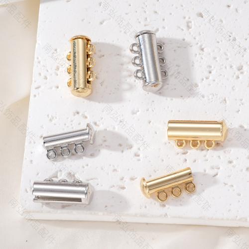 Brass Slide Lock Clasp, plated, DIY & multi-strand, more colors for choice, 20x11mm, Sold By PC