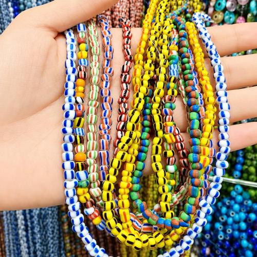 Lampwork Beads, DIY & stripe, more colors for choice, beads size 4-5mm, 10Strands/Bag, Sold By Bag