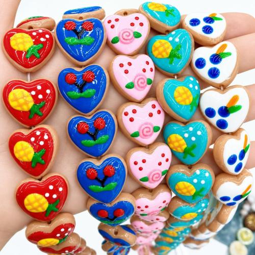 Lampwork Beads, Heart, DIY, more colors for choice, 19x20.50mm, Approx 20PCs/Strand, Sold By Strand