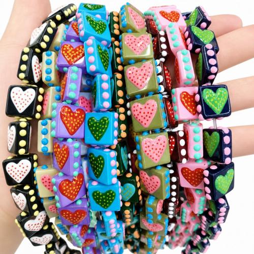 Lampwork Beads, DIY & with heart pattern, more colors for choice, beads size 16-17mm, Approx 20PCs/Strand, Sold By Strand