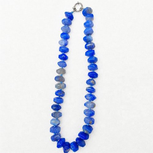 Agate Necklace, fashion jewelry & for woman, more colors for choice, beads size 9*16-18mm, Length:Approx 40 cm, Sold By PC