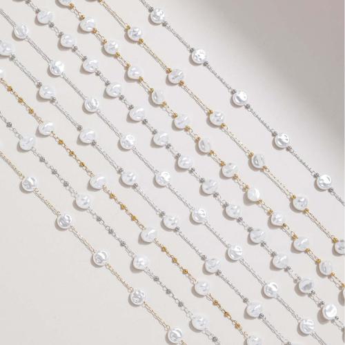 Decorative Beaded Chain, 304 Stainless Steel, with Plastic Pearl, plated, DIY & different styles for choice, Sold By m