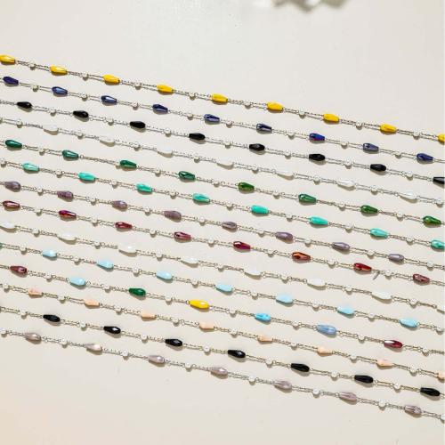 Decorative Beaded Chain, 304 Stainless Steel, with Seedbead, plated, DIY, more colors for choice, Sold By m