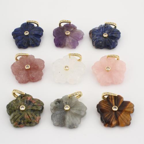 Edelstein Anhänger Schmuck, Blume, DIY & mit Strass, keine, 31x26x10mm, verkauft von PC