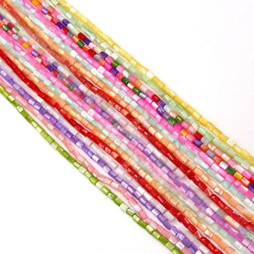 Natural Seashell Beads, Shell, Column, dyed & DIY, more colors for choice, 3x5mm, Sold By Strand