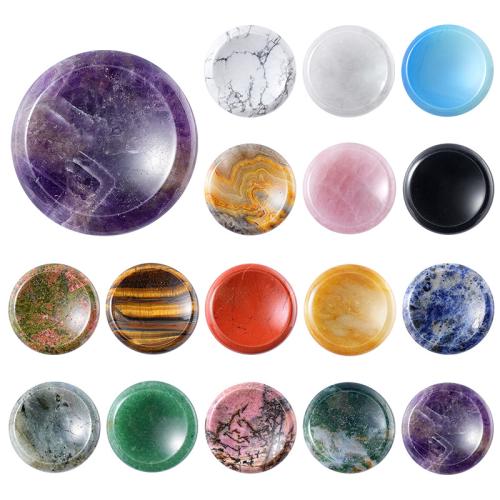 Bijoux de massage, pierre gemme, Plat rond, poli, DIY & différents matériaux pour le choix, 40mm, Vendu par PC