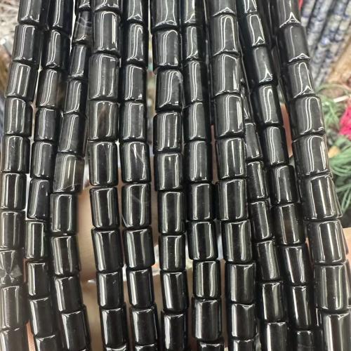 Natural Black Agate Beads, Column, DIY, 6x8mm, Sold Per Approx 38 cm Strand