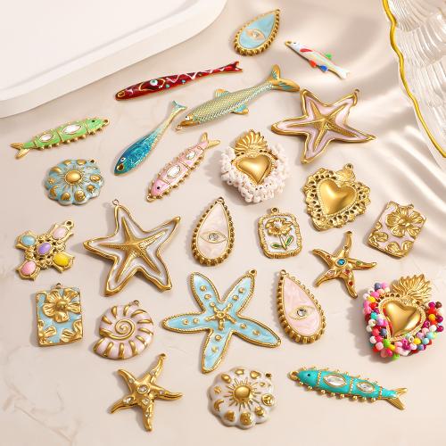 Stainless Steel Pendants, 304 Stainless Steel, with Seedbead & Plastic Pearl, Vacuum Ion Plating, DIY & different styles for choice & enamel & with rhinestone, Sold By PC