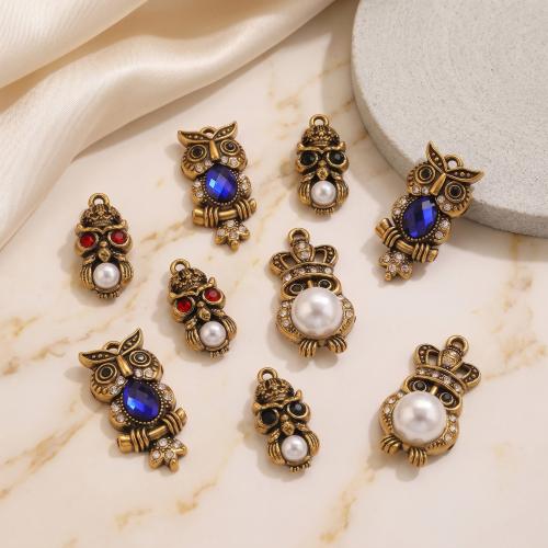 Stainless Steel Animal Pendants, 304 Stainless Steel, with Plastic Pearl, plated, vintage & DIY & different styles for choice & with rhinestone, Sold By PC