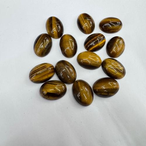 Tiger Eye flat back cabochon, Flat Oval, polished, DIY & different size for choice, Sold By PC