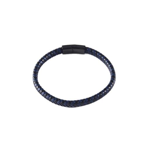 PU Leather Bracelet, with 304 Stainless Steel, handmade, different size for choice & for man, Sold By PC