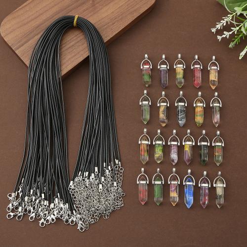 Crystal Pendants, with Tibetan Style, Geometrical Pattern, DIY & faceted, more colors for choice, 8x32mm, Sold By PC