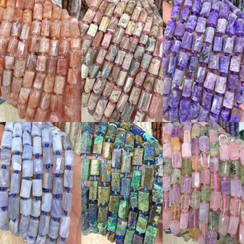 Edelstein Schmuckperlen, Zylinder, DIY & verschiedenen Materialien für die Wahl, beads size 10-14mm, verkauft per ca. 38 cm Strang