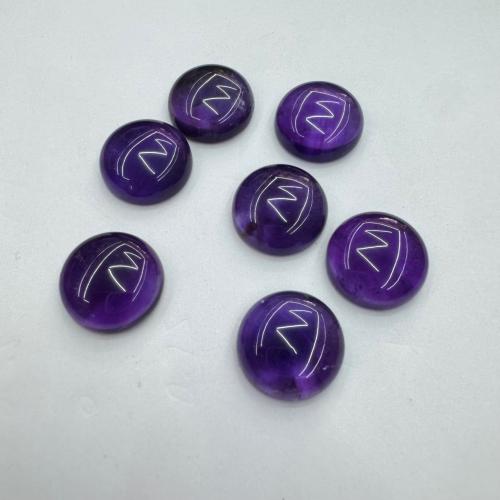 Natürlicher Quarz Cabochon, Amethyst, flachoval, DIY & verschiedene Größen vorhanden, keine, verkauft von PC