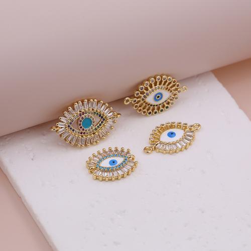 Evil Eye -Anschluss, Messing, blöser Blick, goldfarben plattiert, DIY & verschiedene Stile für Wahl & Micro pave Zirkonia & Emaille, verkauft von PC