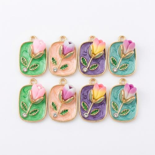 Polymer Clay Pendants, with Tibetan Style, gold color plated, DIY & with flower pattern & enamel, more colors for choice, 22x16x11mm, Hole:Approx 2mm, Sold By PC