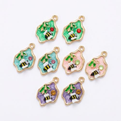 Polymer Clay Pendants, with Tibetan Style, gold color plated, DIY & enamel & with rhinestone, more colors for choice, 21x14x6mm, Hole:Approx 2mm, Sold By PC